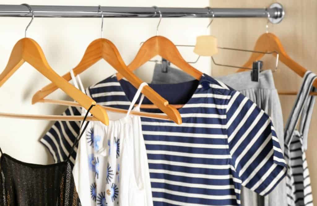 clothes on hangers,organize closet